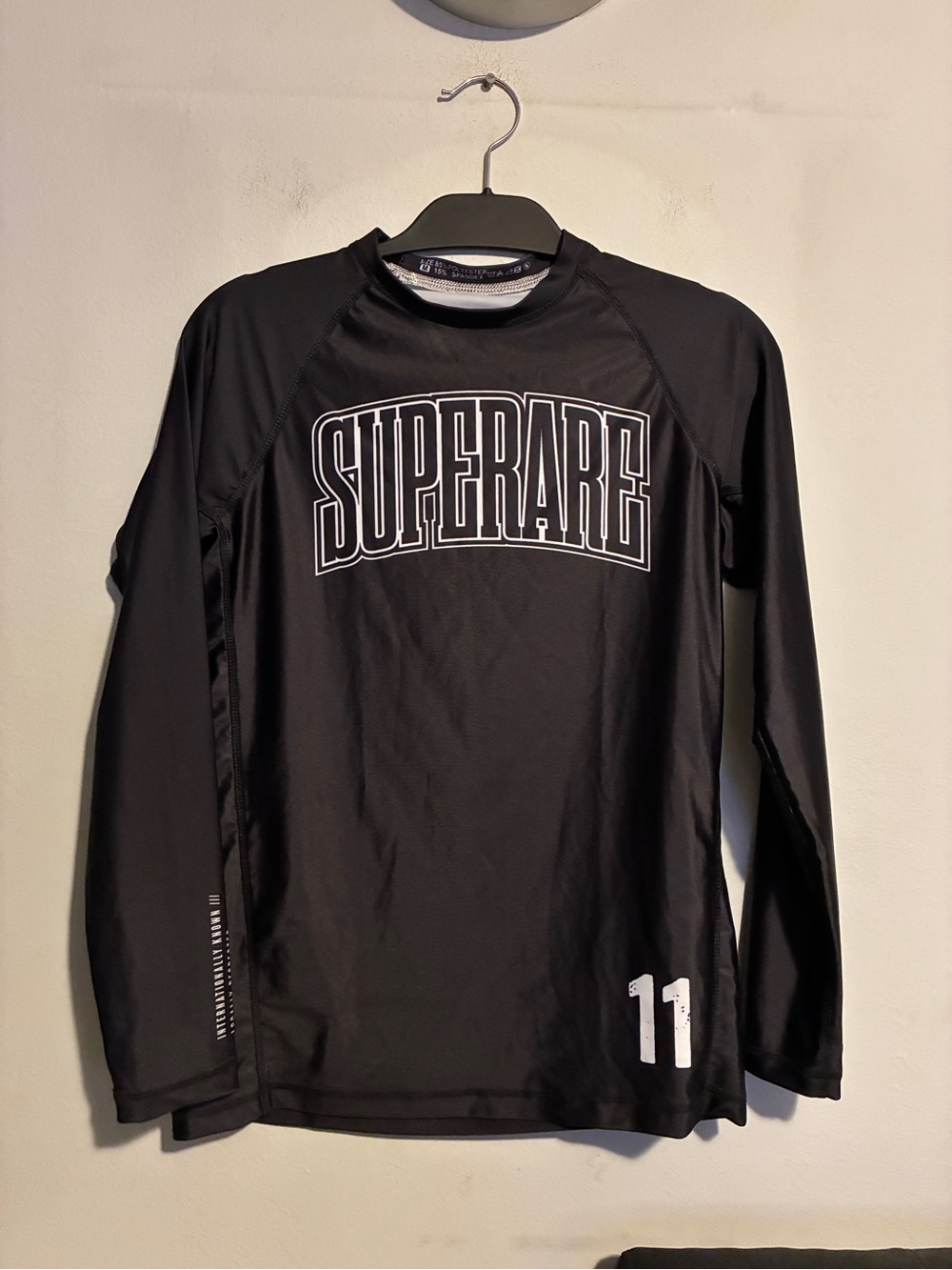 Superare Men's Black Long Sleeve Athletic Top